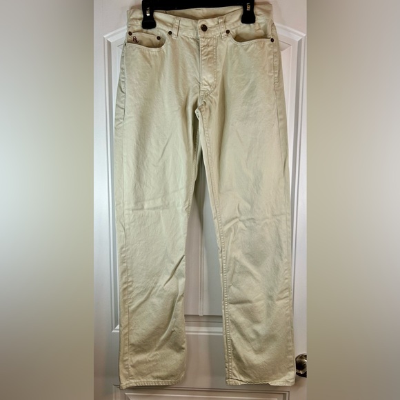 Vintage Polo Ralph Lauren Khaki 650 Straight Fit Cotton Chino Jeans Men’s 30x32 - Picture 8 of 12